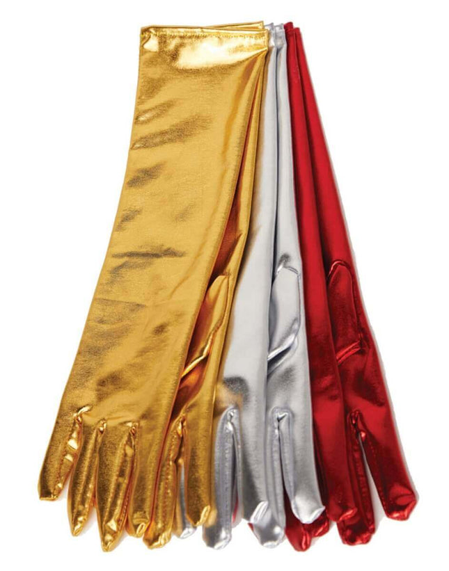 Gold Metallic Gloves - SKU:29850 OS - UPC:843248132474 - Party Expo