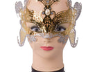 Gold Metallic Mask with Glitter - SKU:GP-1847 - UPC:099996045072 - Party Expo