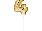 Gold Number '4' Self-Inflating Balloon Cake Topper - SKU:331860- - UPC:039938504434 - Party Expo