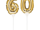 Gold Number '60' Self-Inflating Balloon Cake Topper - SKU:331851- - UPC:039938504342 - Party Expo