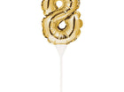 Gold Number '8' Self-Inflating Balloon Cake Topper - SKU:331864- - UPC:039938504472 - Party Expo