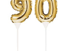 Gold Number '90' Self-Inflating Balloon Cake Topper - SKU:331854- - UPC:039938504373 - Party Expo