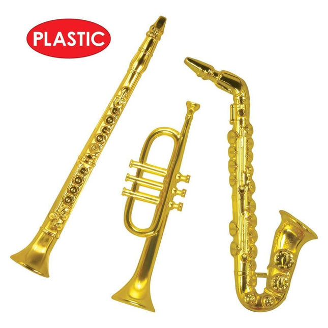 Gold Plastic Musical Instruments - SKU:55879-GD - UPC:034689558798 - Party Expo