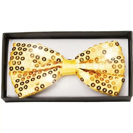 Gold Sequin Bow Tie - SKU:29817 OS - UPC:843248131835 - Party Expo