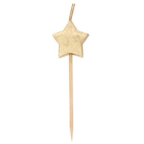 Gold Star Pick Birthday Candles (6ct) - SKU:72420 - UPC:011179724208 - Party Expo