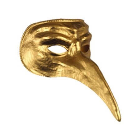 Gold Venetian Adult Mask - SKU:10472-I - UPC:010675107034 - Party Expo