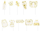 Baby Shower - Golden Photo Props (10pcs) - SKU:73409 - UPC:011179734092 - Party Expo