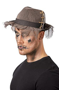 Gothic Distressed Linen Style Trilby Hat - SKU:52810 - UPC:5059513152626 - Party Expo