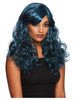 Gothic Seductress Curly Wig, Black & Blue - SKU:20571 - UPC:5059513017482 - Party Expo
