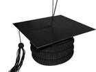 Grad Cap Paper Lantern Weight - Black - SKU:2637 - UPC:026635122207 - Party Expo