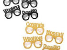 Grad Glasses - Black & Gold (4ct) - SKU:97567 - UPC:749567975672 - Party Expo