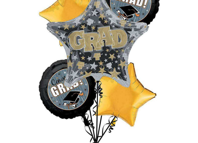 Grad Honors Graduation Mylar Balloon Bouquets (6pcs) - SKU:67232 - UPC:026635304757 - Party Expo