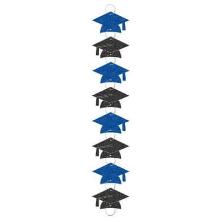 Graduation Cap Garland Ring - Blue - SKU:221066.105 - UPC:013051543020 - Party Expo