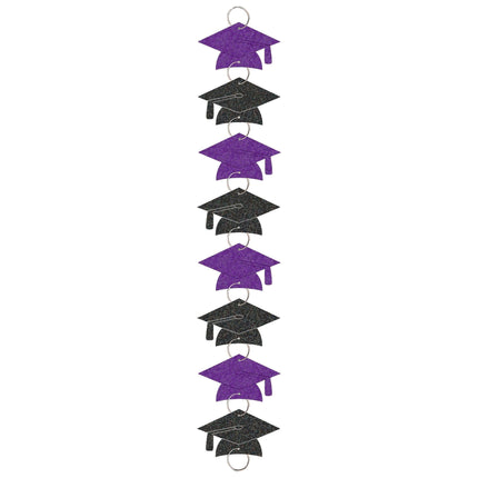 Graduation Cap Garland Ring - Purple - SKU:221066.106 - UPC:013051543044 - Party Expo