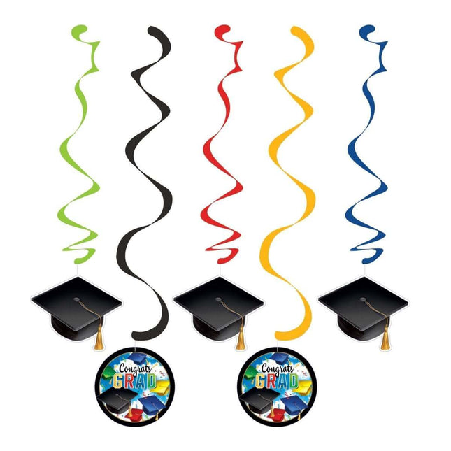 Graduation Celebration Dizzy Danglers - Multicolor - SKU:327473 - UPC:039938449162 - Party Expo