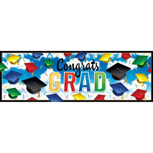 Graduation Celebration Giant Party Banner - Multicolor - SKU:327479 - UPC:039938449148 - Party Expo