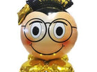 Graduation Smile Head with Glasses Mylar Balloon - SKU:85801K - UPC:8712364961188 - Party Expo