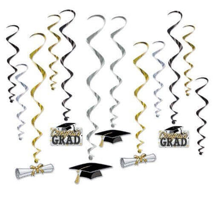 Graduation Whirls - SKU:52118 - UPC:034689078661 - Party Expo