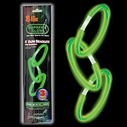 Green 3 pack 9" Glow Bracelets Party Expo  