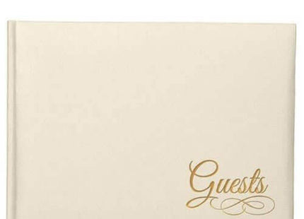 Guest Book Ivory with Gold Detail - SKU:440044 - UPC:013051539344 - Party Expo