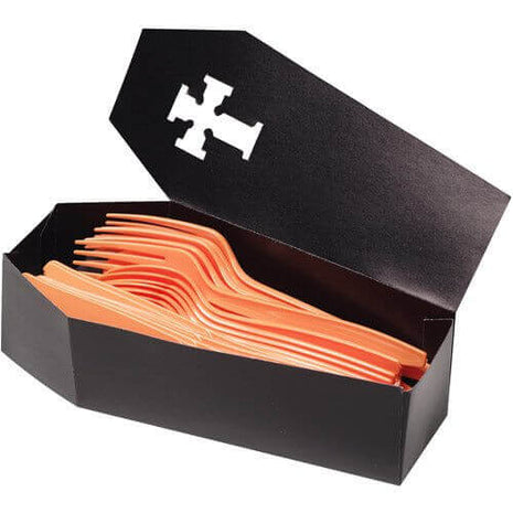 Halloween Coffin Silverware Caddy Treat Boxes - SKU:060131- - UPC:073525700175 - Party Expo