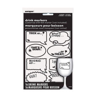 Halloween Conversation Drink Markers - SKU:63565 - UPC:011179635658 - Party Expo