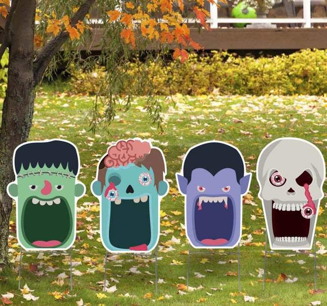 Halloween Faces Yard Signs - 16" x 11" - SKU:3470 - UPC:082033034702 - Party Expo