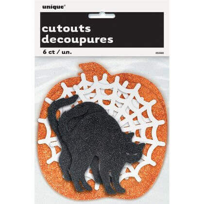 Halloween Glitter Mini Cutouts - SKU:63485 - UPC:011179634859 - Party Expo