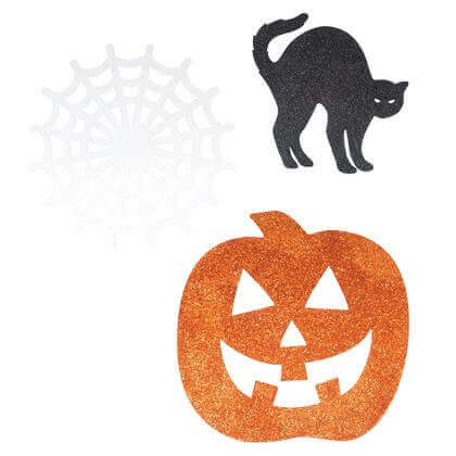 Halloween Glitter Mini Cutouts - SKU:63485 - UPC:011179634859 - Party Expo