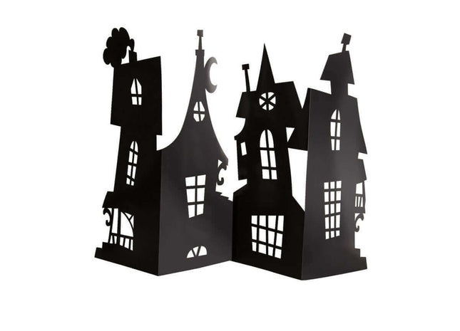 Halloween Haunted House Centerpiece - Black - SKU:63490 - UPC:011179634903 - Party Expo
