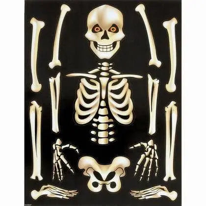 Halloween Skeleton Window Clings Sheet - Party Expo