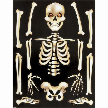 Halloween Skeleton Window Clings Sheet - SKU:88062 - UPC:011179880621 - Party Expo