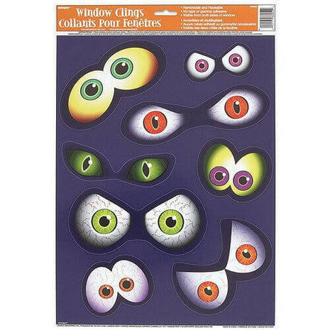 Halloween Spooky Eyeballs Window Clings - SKU:88052 - UPC:011179880522 - Party Expo