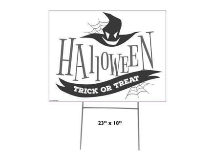 Halloween Trick or Treat Black Yard Sign - 18" x 23" - SKU:3475 - UPC:082033034757 - Party Expo