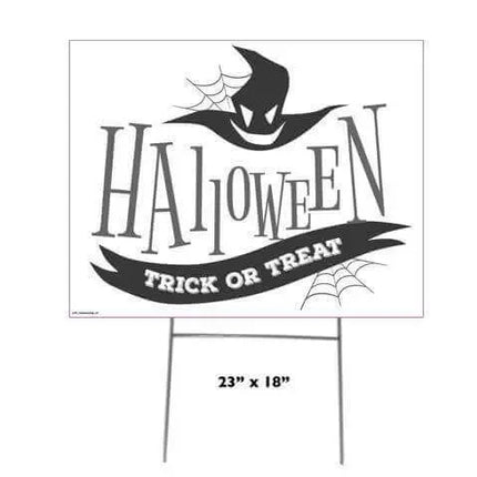 Halloween Trick or Treat Black Yard Sign - 18" x 23" Party Expo  