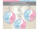 Hanging Gender Reveal Decorations (3pcs) - SKU:47400 - UPC:011179474004 - Party Expo