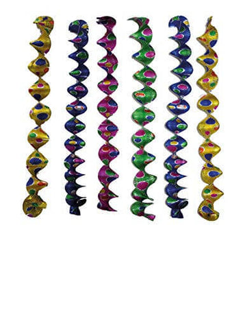 Hanging Spiral Metallic Multicolor (6pcs) - SKU:64349 - UPC:8712364643497 - Party Expo