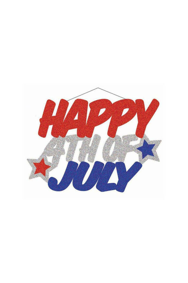 ”Happy 4th of July” Glitter Sign - SKU:82687 - UPC:721773826870 - Party Expo
