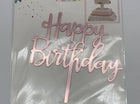 Happy Birthday Cake Topper Rose Gold - SKU:091240 - UPC:677545151025 - Party Expo