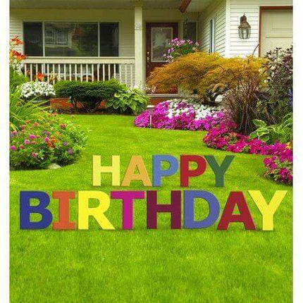 HAPPY BIRTHDAY Multi-Colored Yard Signs - Party Expo