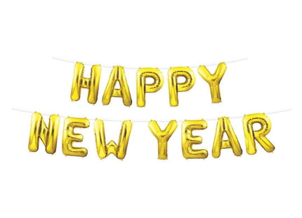 Happy New Year Balloon Streamer - Gold - SKU:80605-GD - UPC:034689212393 - Party Expo