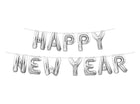 Happy New Year Balloon Streamer - Silver - SKU:80605-S - UPC:034689212409 - Party Expo