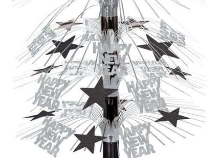 Happy New Year Cascade Centerpiece (Black And Silver) - SKU:80808-BKS - UPC:034689087519 - Party Expo