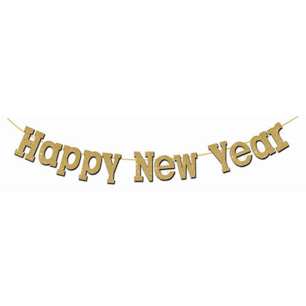 Happy New Year Diamond Banner - Gold - SKU:F99062G - UPC:749567989273 - Party Expo