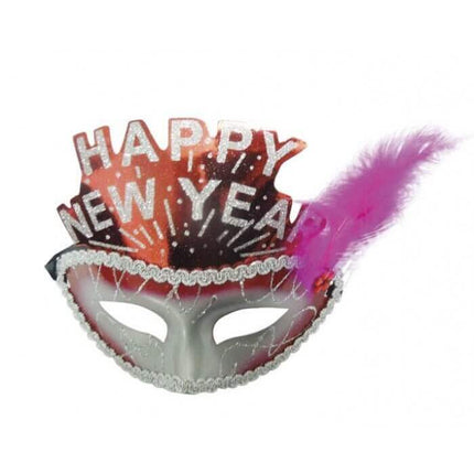 Happy New Year Mask Assortment (Plastic Mask) - SKU:MAK69 - UPC:670533781556 - Party Expo