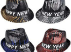 Happy New Year Sequin Fedora - SKU:NY-FEDSE - UPC:097138844842 - Party Expo