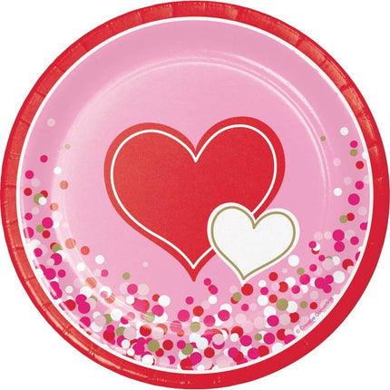 Happy Valentine's Day - 7" Dessert Plates - SKU:327065 - UPC:039938446918 - Party Expo