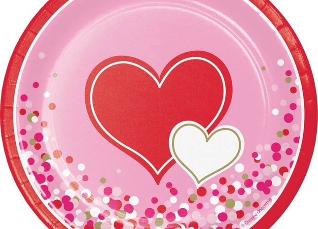 Happy Valentine's Day - 7" Dessert Plates - SKU:327065 - UPC:039938446918 - Party Expo