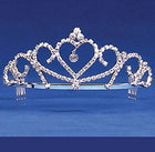 Heart Shaped Tiara with Hanging Jewel - SKU:4828 - UPC:809726074117 - Party Expo