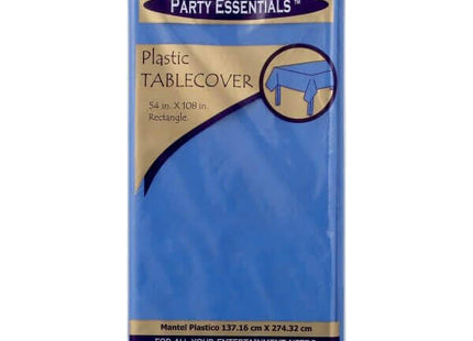 Party Essentials Heavy Duty Plastic Tablecover - Blue (54x108) - SKU: - UPC:098382009056 - Party Expo